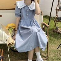 Đầm nữ sinh Hàn Quốc cổ búp bê 100% ảnh thật