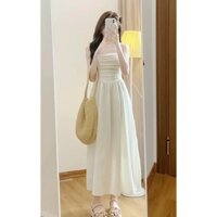 Đầm nữ thời trang thun đũi gân mặc đi chơi - đi dạo áo cúp ngực có mút nhấn eo váy dài xòe nhẹ nhàng
