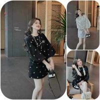 Đầm nữ Xinh Baby Doll tay dài kiểu cổ tròn dáng suông kèm hoạ tiết dễ thương tạo nét dịu dàng, quyến rũ