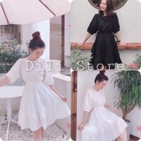 Đầm nữ🍍Đầm Nữ Tay Lỡ 3 Tầng Dây Eo 🍍VÁY NỮ DÁNG XÒE 2 MÀU ĐEN TRẮNG CÓ DÂY THẮT EO CỰC XINH XẮN MẶC LÊN DỄ THƯƠNG, CUTEE
