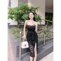 💃🏻ĐẦM ÔM BODY 2 DÂY XẺ💃🏻 ĐÙI CỰC XINH💃🏻💃🏻