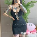 Đầm Ôm Body Bigsize Đầm 2 Dây Sexy Cổ U Đen Kiểu Nước Hàn Mùa Hè Váy Thời Trang Đẹp Cho Nữ