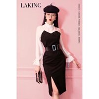 Đầm ôm body cổ lọ, xẻ đùi gợi cảm