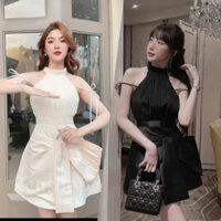 Đầm Ôm Body Cổ Yếm Phối Váy Nơ Chít Eo Xinh Xắn BY865