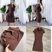 Đầm Ôm Body Polo Cổ Bẻ Xuất Dư Xịn