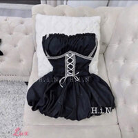 đầm ống bí cúp ngực đan viền trước xinh chất dày dặn