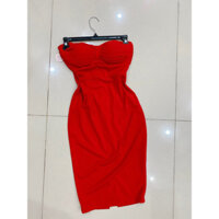 Đầm ống body đỏ chất kaki thun dày dặn size S