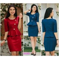 Đầm peplum tay lở đính nút sành điệu VDCS41 - V170