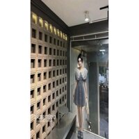 đầm phối voan giả jeans