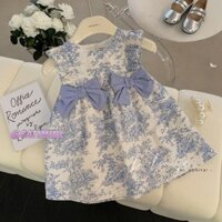 Đầm phong cách Pháp dành cho bé gái CATIMNI Đầm chụp ảnh thời trang nơ ngọt ngào mùa hè