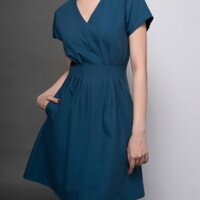 Đầm Polkaholics xanh cổ vịt