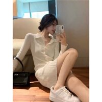 Đầm polo len dệt kim mỏng Hana Store