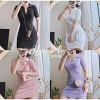 Đầm Polo Nữ Dáng Ôm Cổ Sơ Mi Tay Ngắn Chất Vải Thun Cao Cấp Freesize