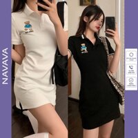 Đầm polo nữ váy polo dáng dài thời trang hàn quốc 3 màu siêu xinh NAVAVA DP16