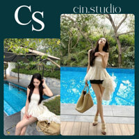 Đầm Quây Cup Ngực , Đầm Ống Cúp Ngực Xòe Tầng Hở Lưng Tà Xéo Siêu Sang Chảnh T7