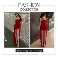 Đầm Quây Đỏ Ống Đuôi Tôm Trễ Vai Dự Tiệc th38
