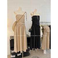 đầm quây lưng thun màu đen