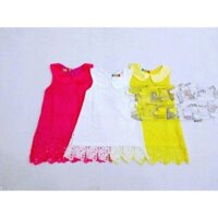 Đầm ren chân ren tua rua cổ bẻ xuất siêu thị