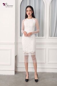 Đầm ren gấu sóng phối bi