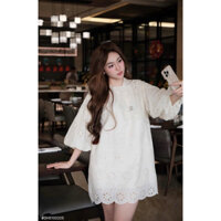 Đầm ren hoa babydoll 3 màu tp kèm tag chanel sang chảnh