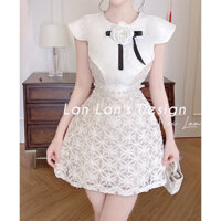 dam Ren tiểu thư đính điểm eo ngọc cực xịn Giá 399k ( người ta đang bán gần 7xx) Hàng có sẵn giao ngay M Màu kem