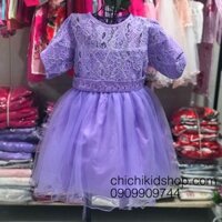Đầm ren váy voan phồng bé gái 1-8t