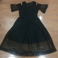 Đầm ren xoè phối lưới