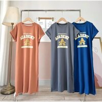 Đầm Rộng Bigsize | Đầm Bầu Thun Cotton Tay Liền In Chữ A