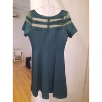 Đầm Sandra Darren công sở, 2 màu xanh rêu, tím than, form chữ A