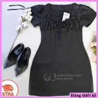 Đầm satin lụa gấp ngực GU.Boutique