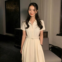 Đầm sơ mi cúc bọc kèm đai thiết kế dành cho nữ có big size