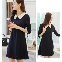 Đầm sơ mi nữ cổ sen dài tay Đầm công sở dáng xòe dài tay #hangdep