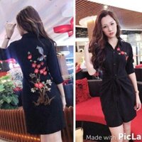 Đầm sơ mi nữ xoắn eo (kèm ảnh và video thật )