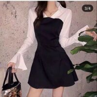 Đầm sơ mi trắng phối