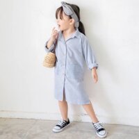 Đầm sơ mi vải linen (MiniU)