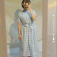 Đầm sọc caro dáng suông