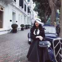 Đầm somi cổ đính hạt đẹp lắm nha