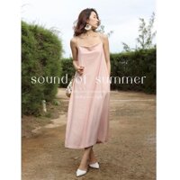 Đầm suông 2 dây cổ đổ SLINEN, chất vải Linen bột Premium, form váy suông không kén dáng.