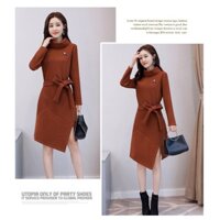 ĐẦM SUÔNG BIG SIZE TRUNG NIÊN TAY DÀI, ĐẦM SUÔNG TRUNG NIÊN THUN LEN CAO CẤP- THỜI TRANG THU ĐÔNG NỮ  D0792