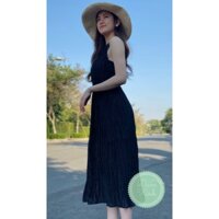 Đầm suông cổ yếm 2 lớp F08 - Màu đen