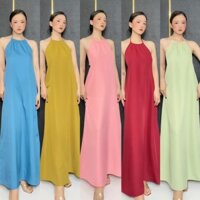 Đầm suông cổ yếm đi biển dạo phố nhẹ nhàng dịu dàng Ceba boutique YẾM D54
