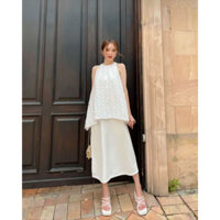 Đầm suông cổ yếm Emily chuẩn thiết kế cao cấp