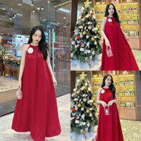 Đầm Suông Cổ yếm kèm nơ hoa