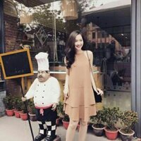 Đầm suông cổ yếm tầng