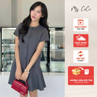 Đầm suông đuôi cá Shinee Dress by Ms Cici thiết kế cổ đính nổi, cúc bọc tỉ mỉ, vải kiện Xước Hàn cao cấp VD2401