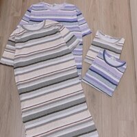 Đầm suông kẻ sọc màu