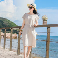 Đầm Suông Linen Bigsize Tay Hến Rút Eo ARCTIC HUNTER  - L