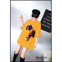 ĐẦM SUÔNG THUN HỌA TIẾT THÊU CAO CẤP_CT18