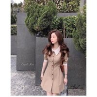 Đầm suông váy màu be đính nút kiểu hotgirl dễ thương - Freesize 42-60kg – XungStore
