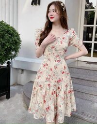 Đẩm tay phồng đính nút  có mút